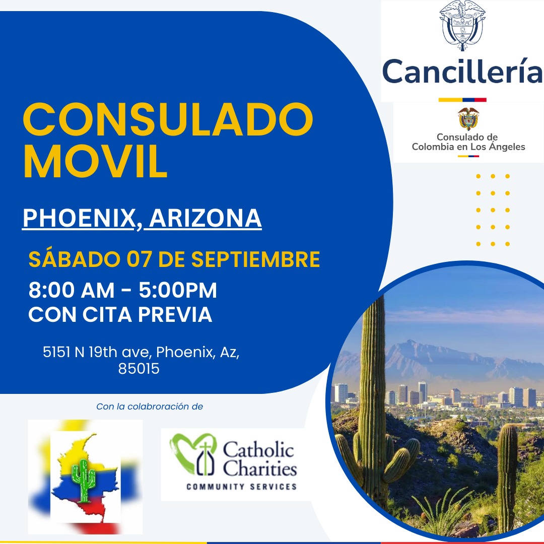 Consulado Móvil en Phoenix, Arizona este sábado 7 de septiembre de 2024