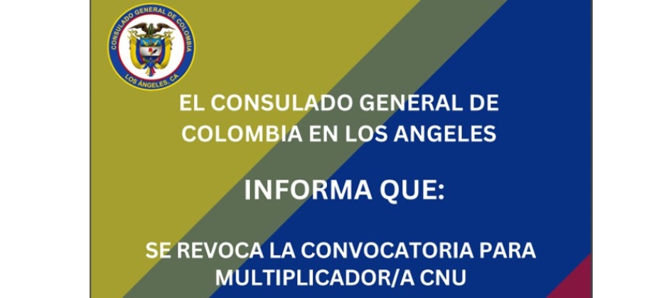 Se revoca la convocatoria para Multiplicador del programa Colombia Nos Une