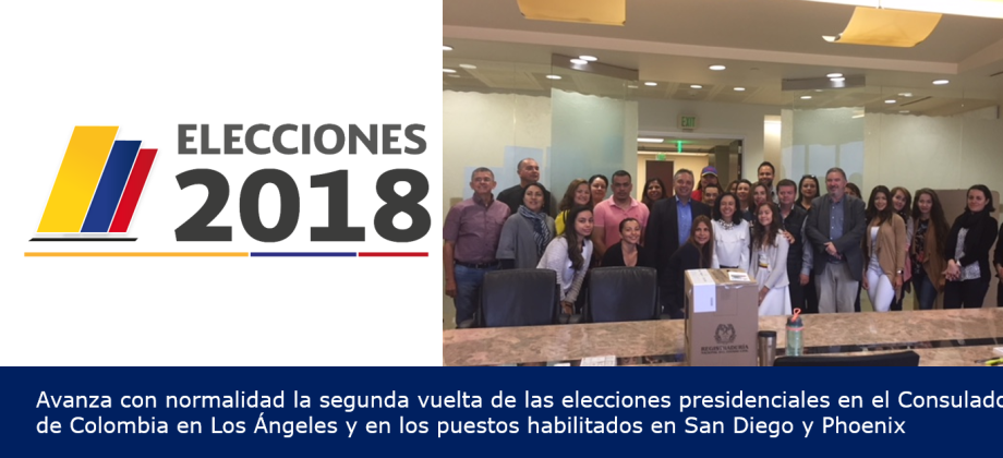 Avanza con normalidad la segunda vuelta de las elecciones presidenciales en el Consulado de Colombia en Los Ángeles y en los puestos habilitados en San Diego y Phoenix 