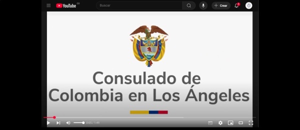 Consulta en video la guía para el agendamiento de las citas en el Consulado de Colombia en Los Ángeles